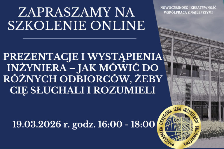 Szkolenie on-line PDK OIIB – 19.03.2026 r.