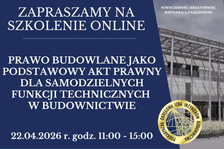 Szkolenie on-line PDK OIIB – 22.04.2026 r.