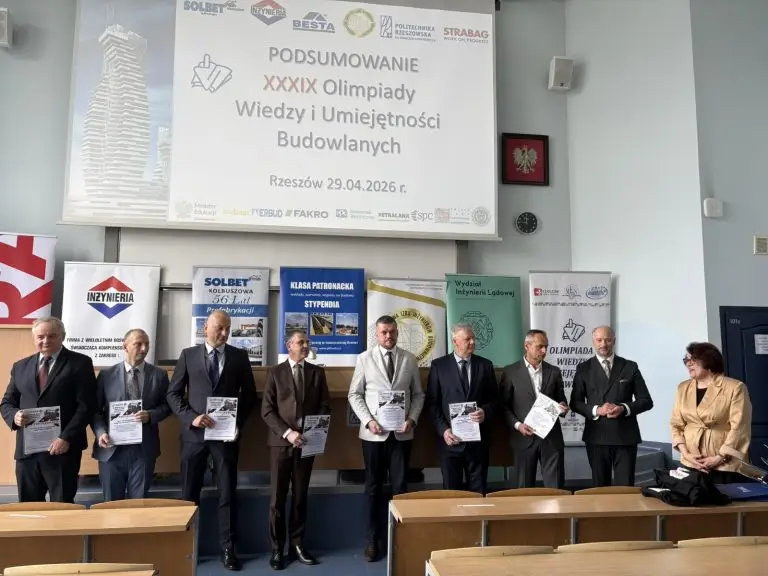 Podsumowanie XXXIX Olimpiady Wiedzy i Umiejętności Budowlanych w Okręgu Rzeszowskim