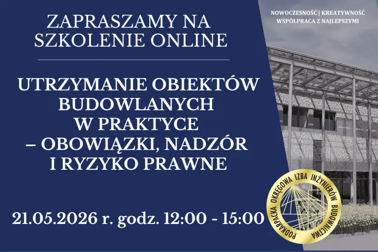 Szkolenie on-line PDK OIIB – 21.05.2026 r.