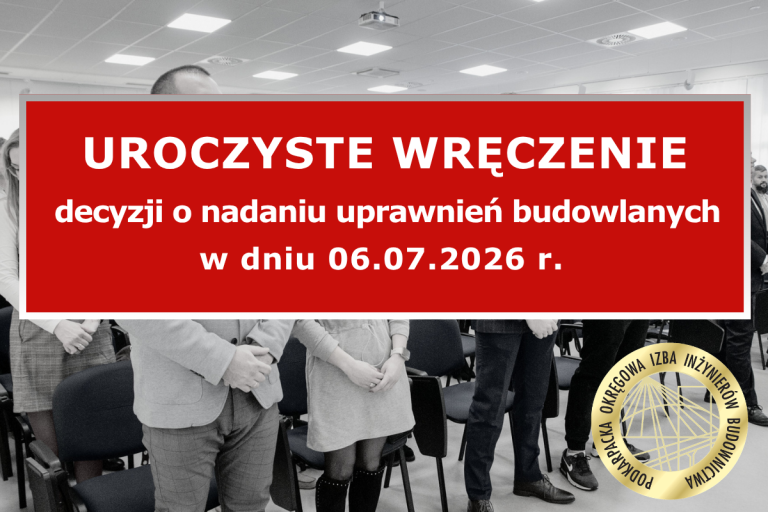Uroczyste wręczenie decyzji o nadaniu uprawnień budowlanych