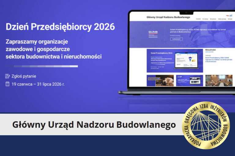 GUNB – Dzień Przedsiębiorcy 2026: Pytania o przepisy prawa budowlanego do 31 lipca.