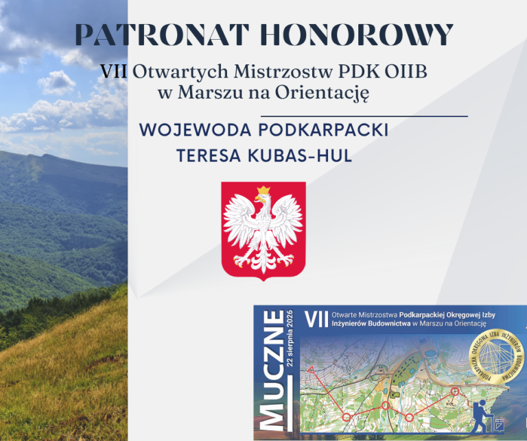 Patronat Honorowy – Marsz na Orientację PDK OIIB – 22.08.2026 r.