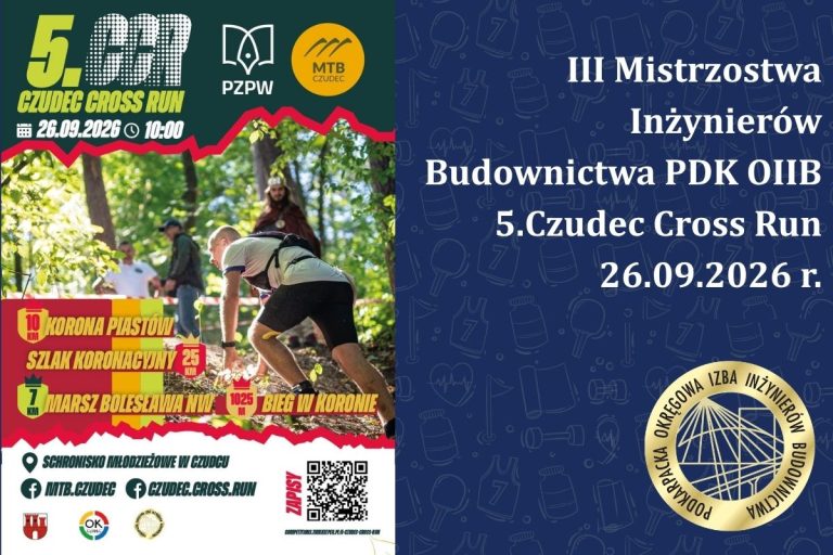 III Mistrzostwa Inżynierów Budownictwa PDK OIIB 5.Czudec Cross Run – 26.09.2026 r.