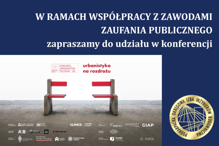 Zaproszenie na VII Kongres Urbanistyki Polskiej: 23–25.09.2026, Gliwice