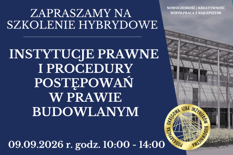 Szkolenie hybrydowe PDK OIIB – 09.09.2026 r.