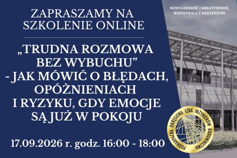 Szkolenie on-line PDK OIIB – 17.09.2026 r.