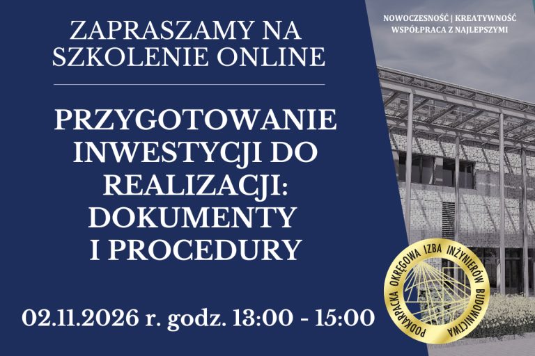 Szkolenie on-line PDK OIIB – 02.11.2026 r.