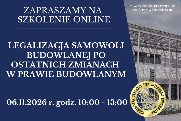 Szkolenie on-line PDK OIIB – 06.11.2026 r.