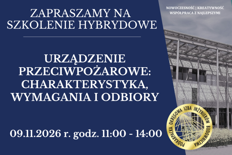 Szkolenie hybrydowe PDK OIIB – 09.11.2026 r.