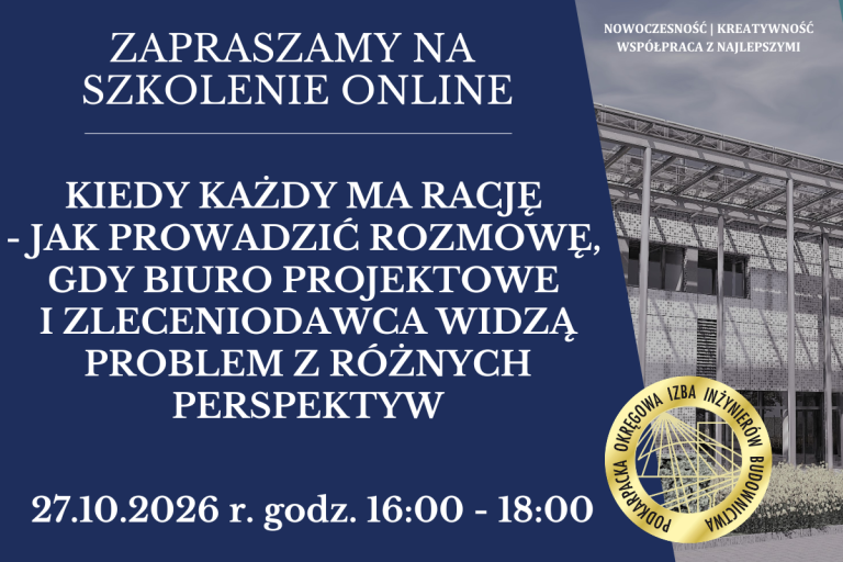Szkolenie on-line PDK OIIB – 27.10.2026 r.
