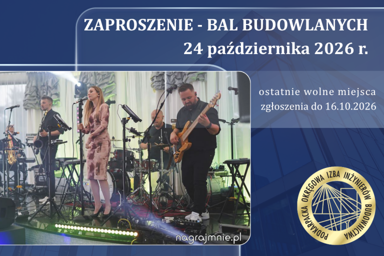 Zaproszenie na Bal Budowlanych – 24.10.2026 r. – ostatnie wolne miejsca
